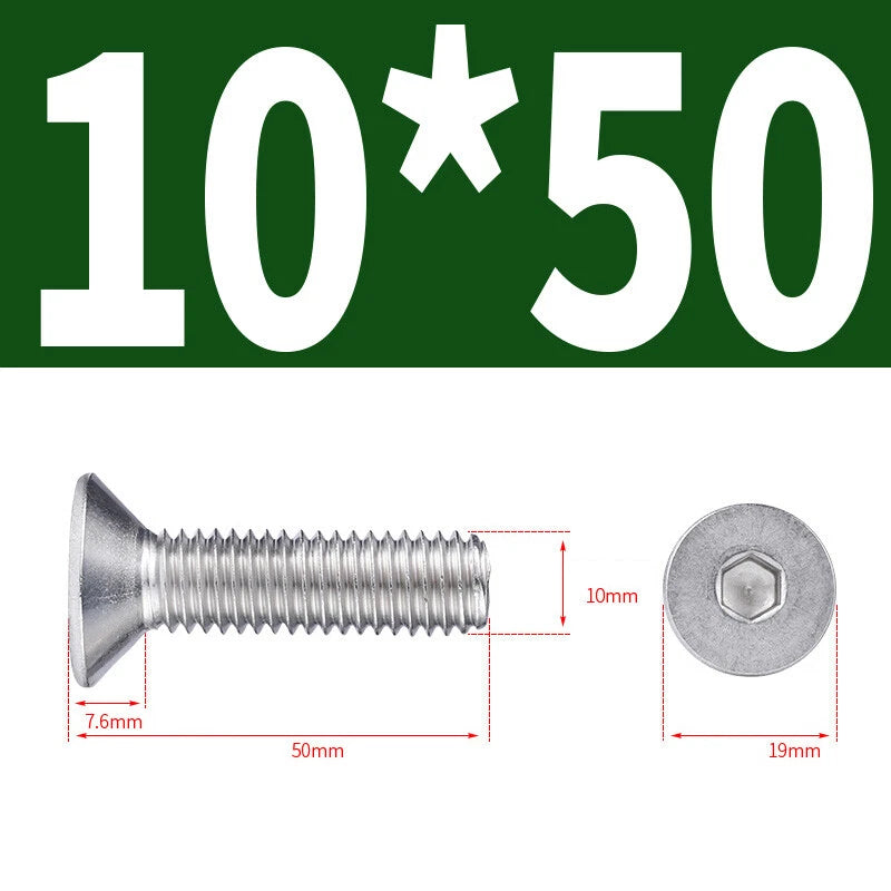 Allen Countersunk Head Screws V4A Steel Hexagon Socket Flat Head Machine Screw