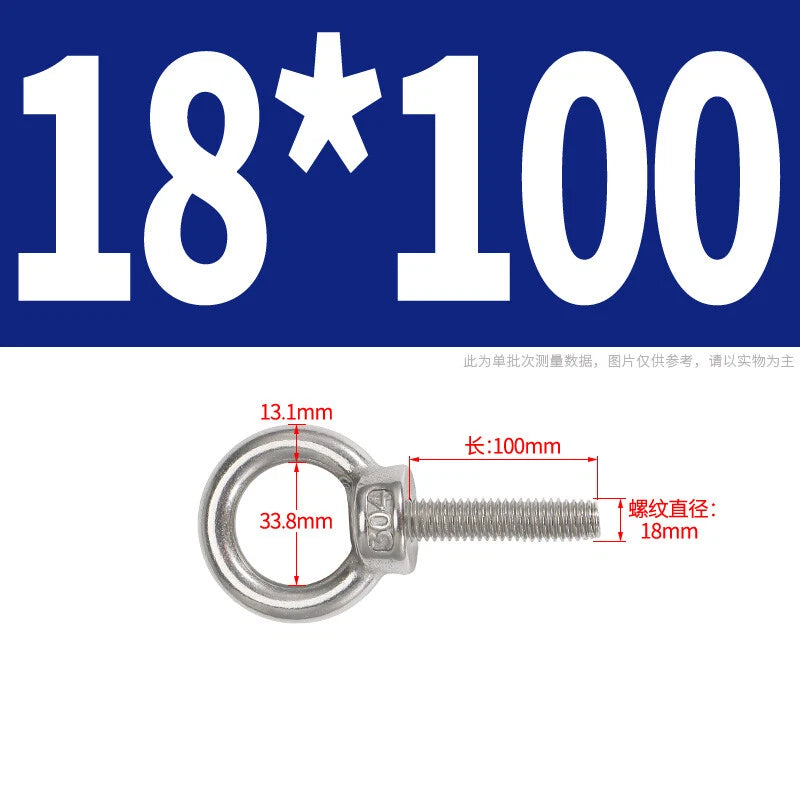 Lifting Eye Bolts A2 304 Stainless Steel M4 M5 M6 M8 M10 M12 M14 M16 M18 M20 M24