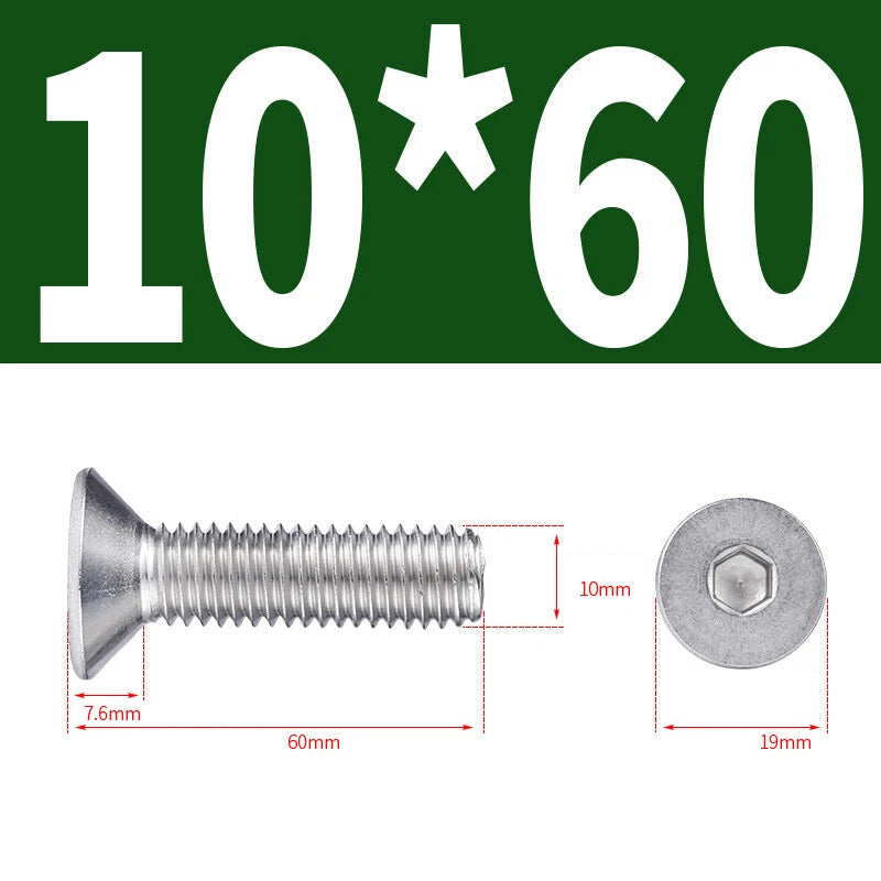 Allen Countersunk Head Screws V4A Steel Hexagon Socket Flat Head Machine Screw