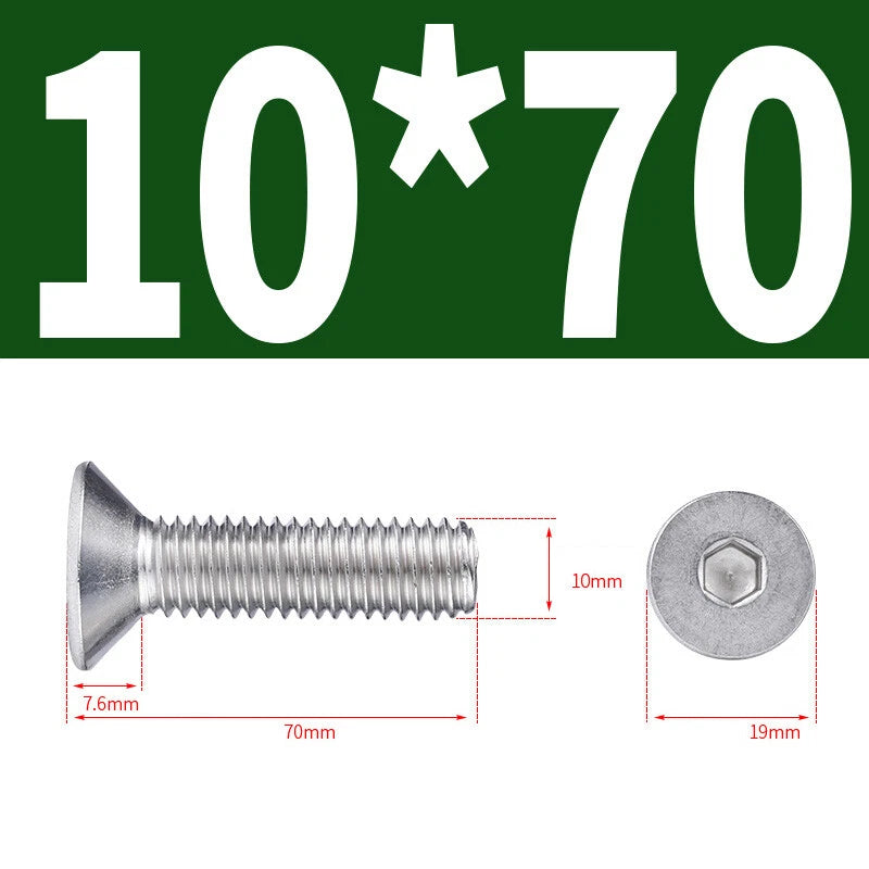 Allen Countersunk Head Screws V4A Steel Hexagon Socket Flat Head Machine Screw