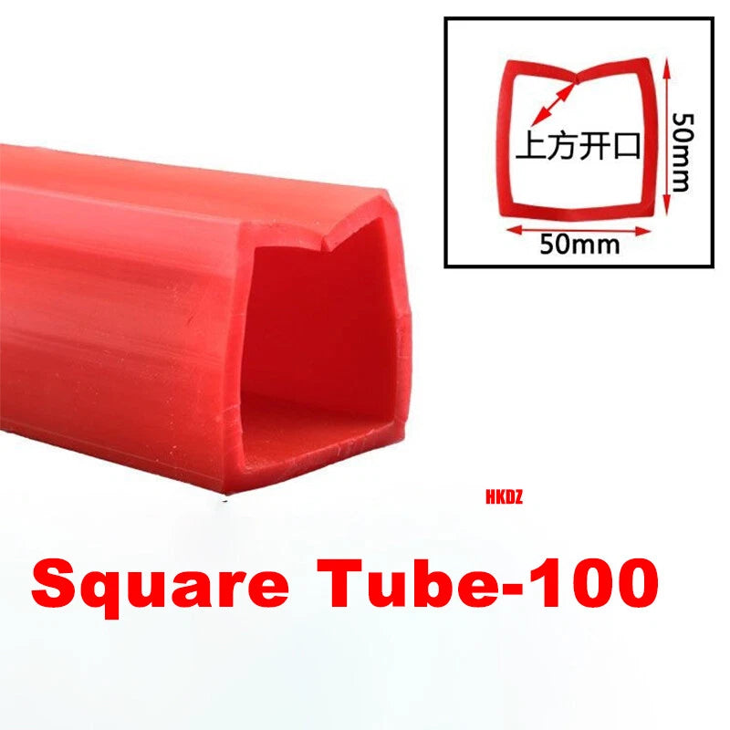 Square Silicone Rubber Hollow Tube Pipe Protector Seal Strips Width 2.5mm~108mm