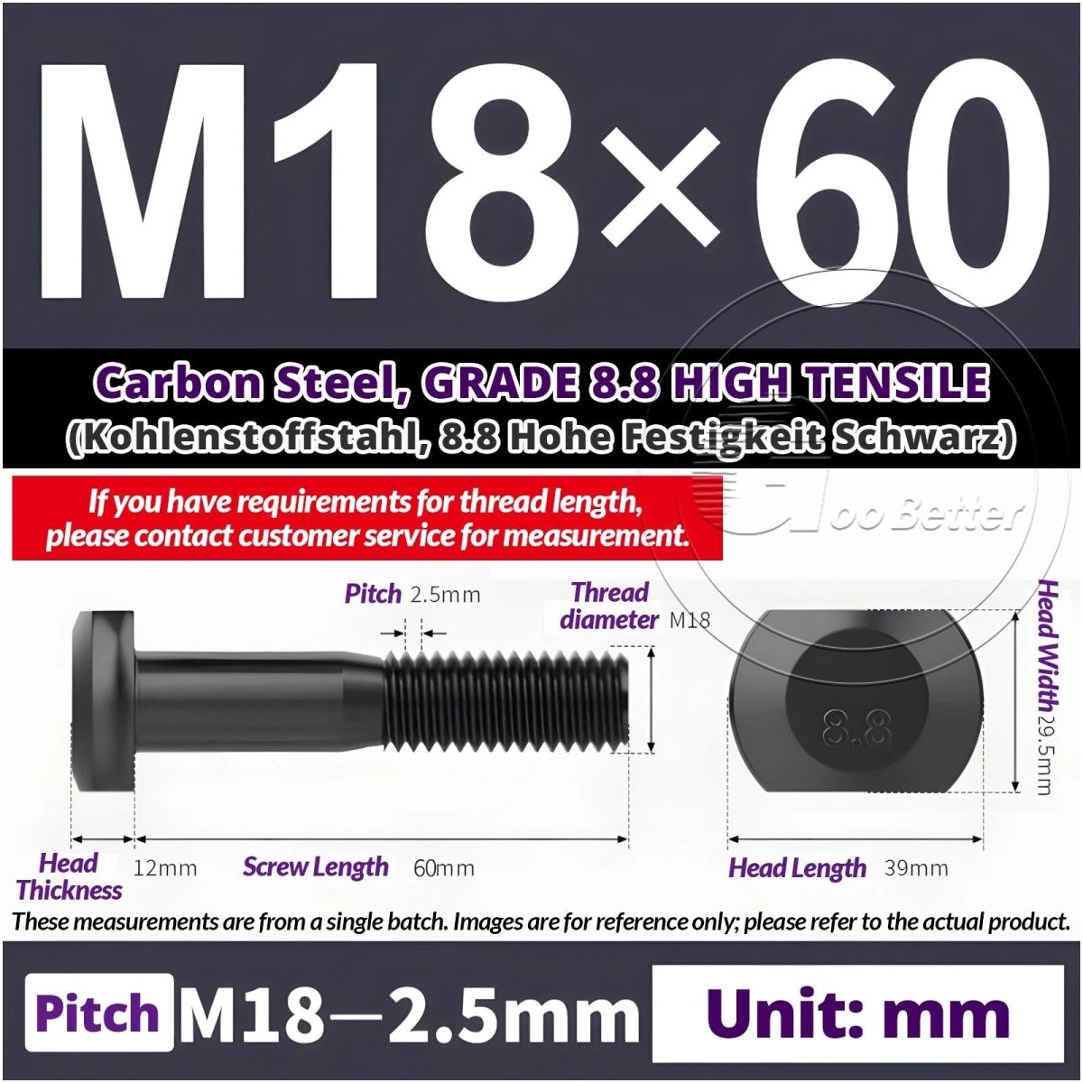 T - Slot Bolts M6 to M20 | Grade 8.8 High Tensile | T - Track Bolts 16mm–500mm - HomeDIYer