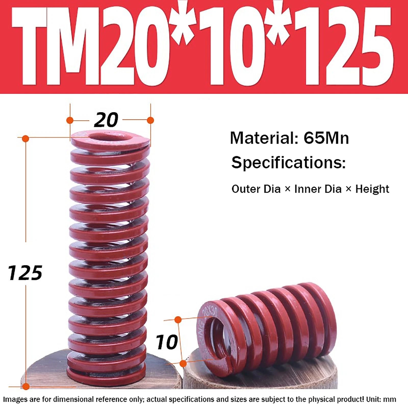 Heavy Load Duty Compression Die Spring, 8mm-50mm Diameter & Up To 400mm Long JIS