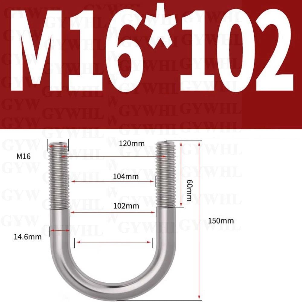 Marine Grade Round Bend U - Bolts — A2 & A4 Stainless Steel, M6 to M20 - HomeDIYer