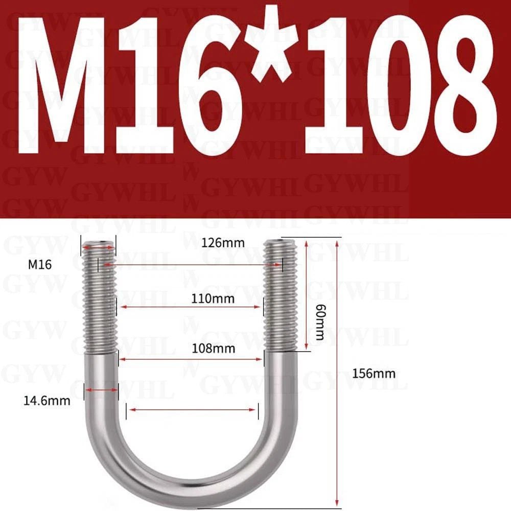 Marine Grade Round Bend U - Bolts — A2 & A4 Stainless Steel, M6 to M20 - HomeDIYer