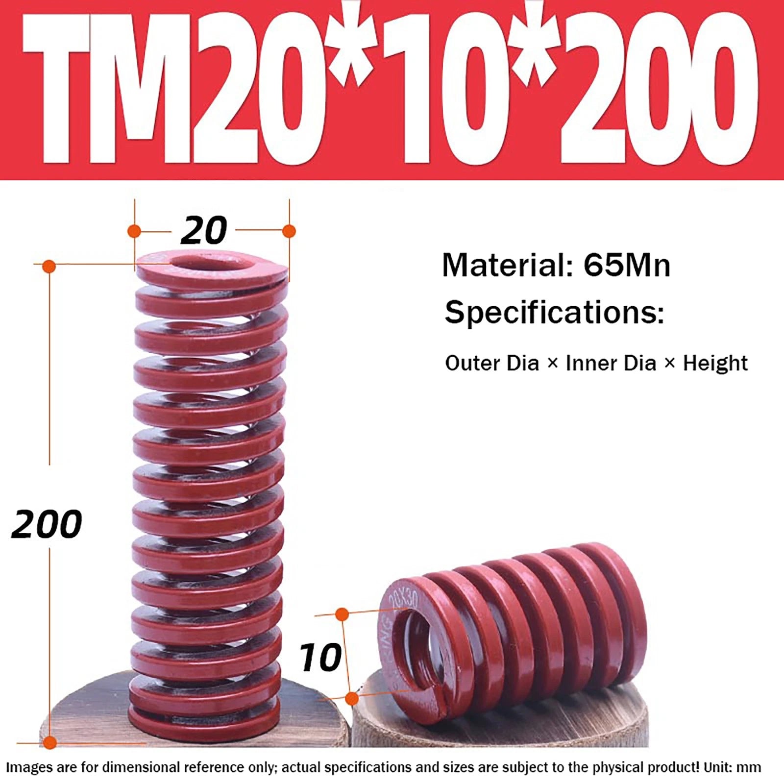 Heavy Load Duty Compression Die Spring, 8mm-50mm Diameter & Up To 400mm Long JIS