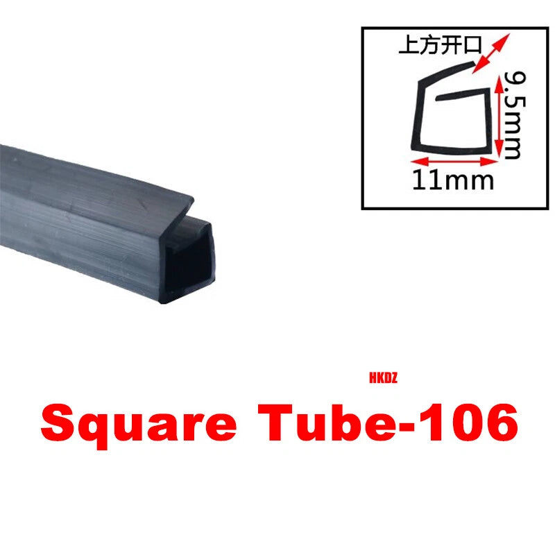 Square Silicone Rubber Hollow Tube Pipe Protector Seal Strips Width 2.5mm~108mm