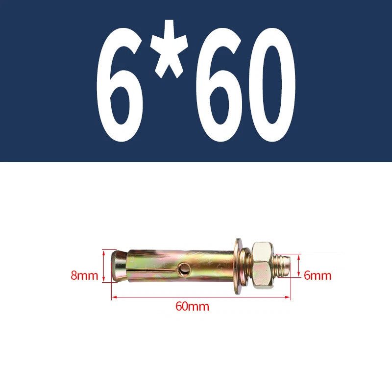 Hex Nut Expansion Sleeve Anchor Bolts — M6 to M20, Galvanized & Stainless Steel - HomeDIYer