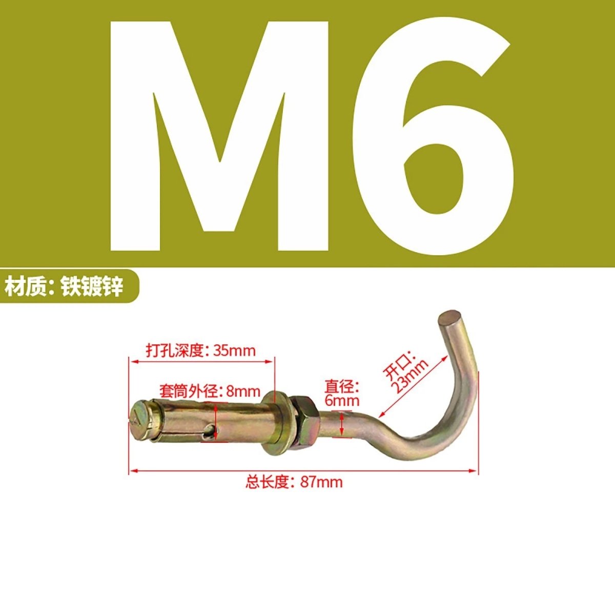 Heavy Duty Eye Bolt Shield Anchor Expansion Bolts — Closed Hook, Eye & Triangular Head - HomeDIYer