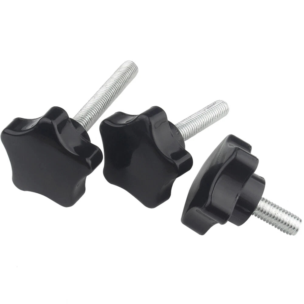 M5 M6 M8 M10 Black Plastic Pentagram Star Thumb Screws Hand Knob Bolts 15-60 mm