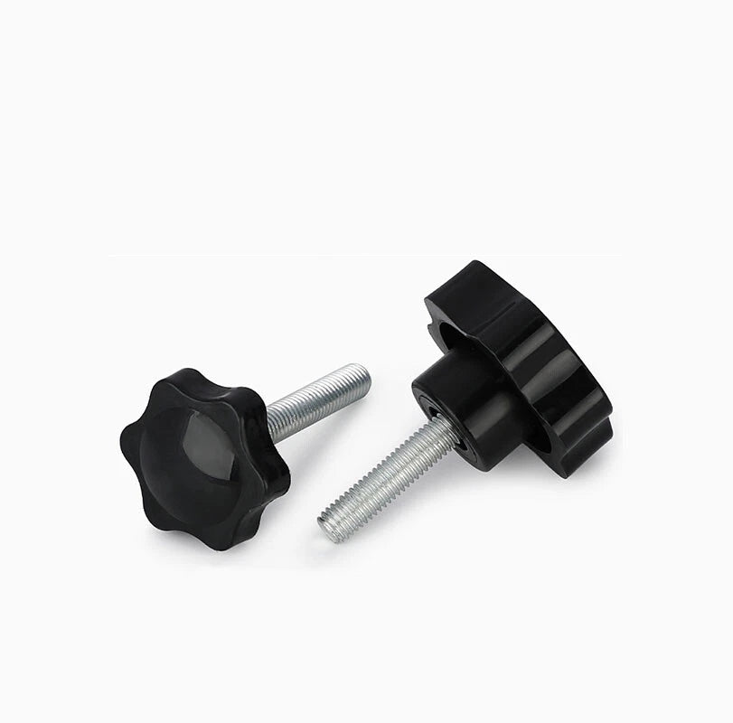 M8 Plastic Black Thumb Screw Male Thread Star Knob Grip Hand Tightening Screws