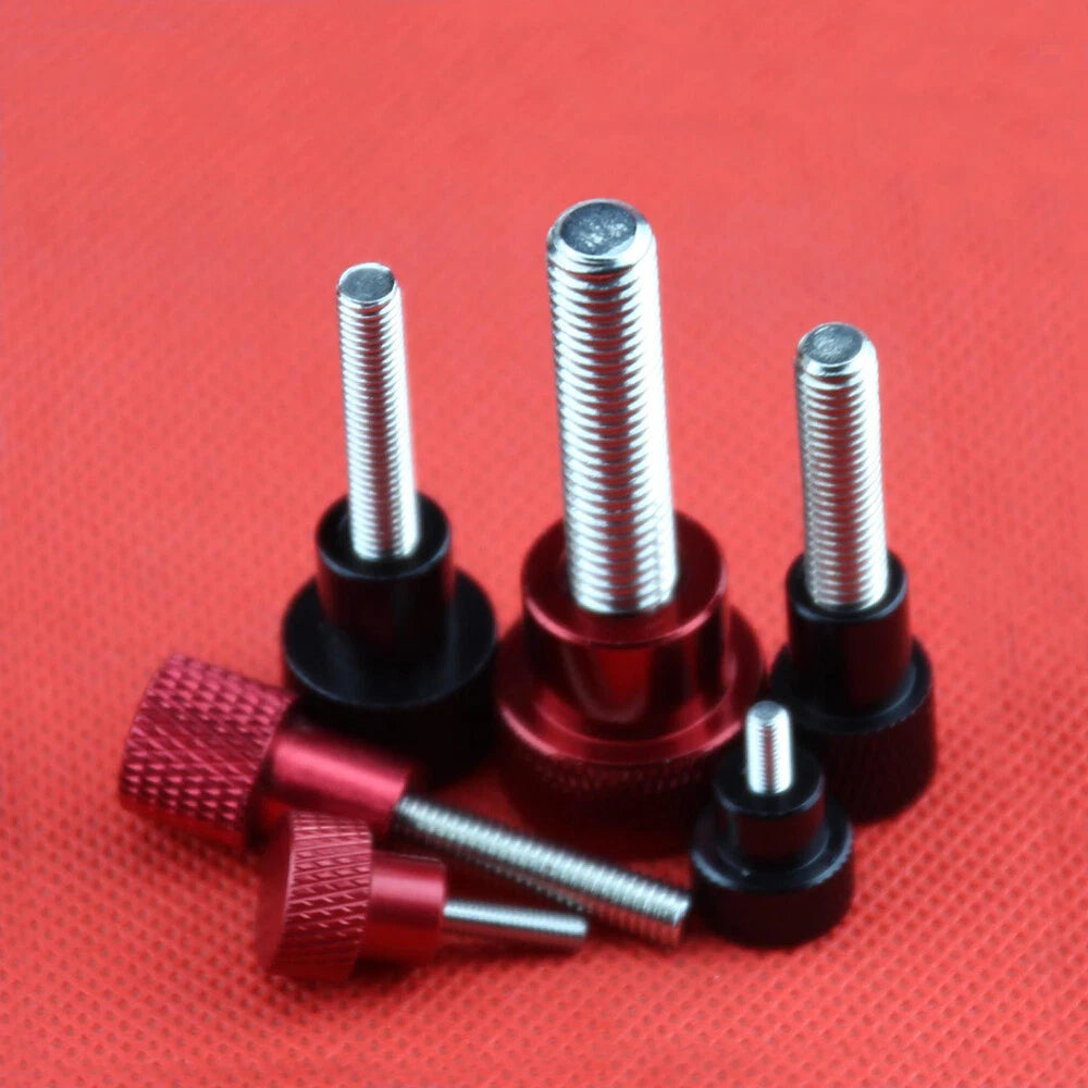 M6 Knurled Thumb Screws with collar High Type Stainless Steel Red, Black, Silver