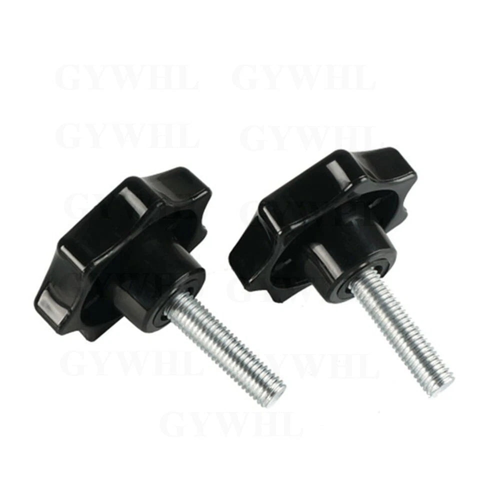 Zinc Plated Thumb Screws Hand Knob Grip Bolt Black Plastic Hexalobular Star Head