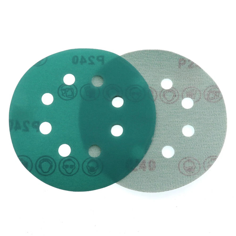 125mm Wet and Dry Sanding Disc 5'' Hook Loop 8 Hole Sandpaper Pad Orbital Sander