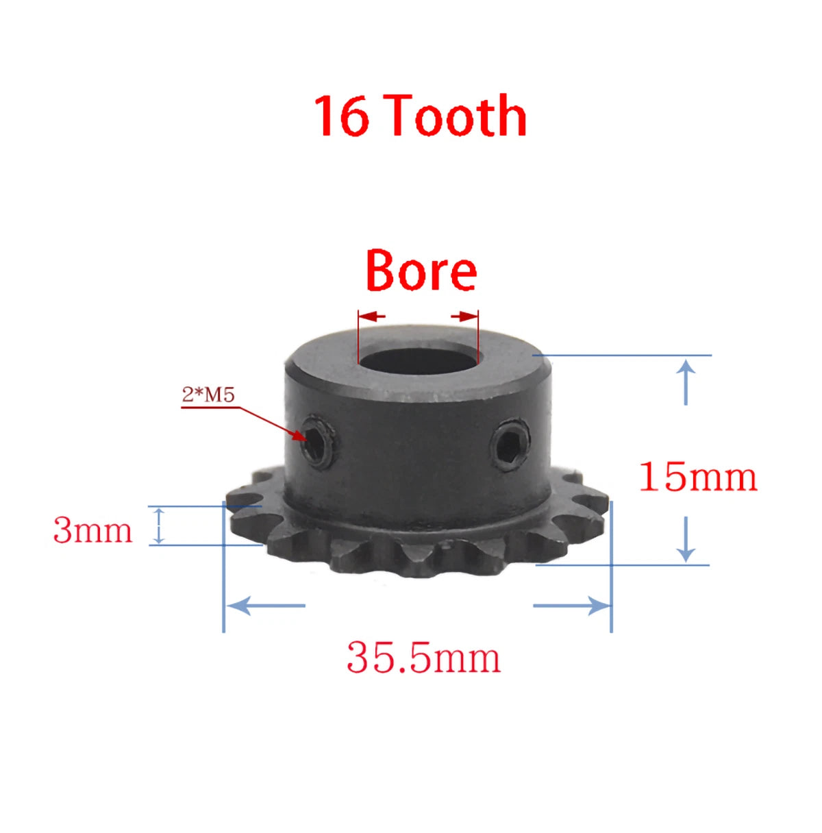 45# Steel 9 - 40 Tooth 04C Chain Drive Sprocket-Roller Chain-Chain Connector