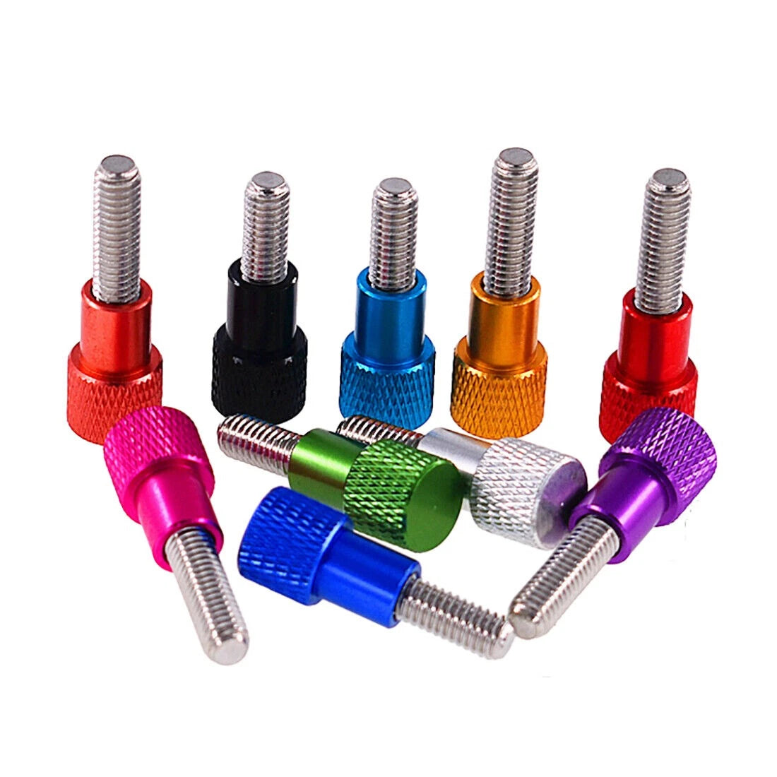 M6 Knurled Thumb Screws Aluminium + Stainless Steel Hand Tighten Grip Knob Bolts