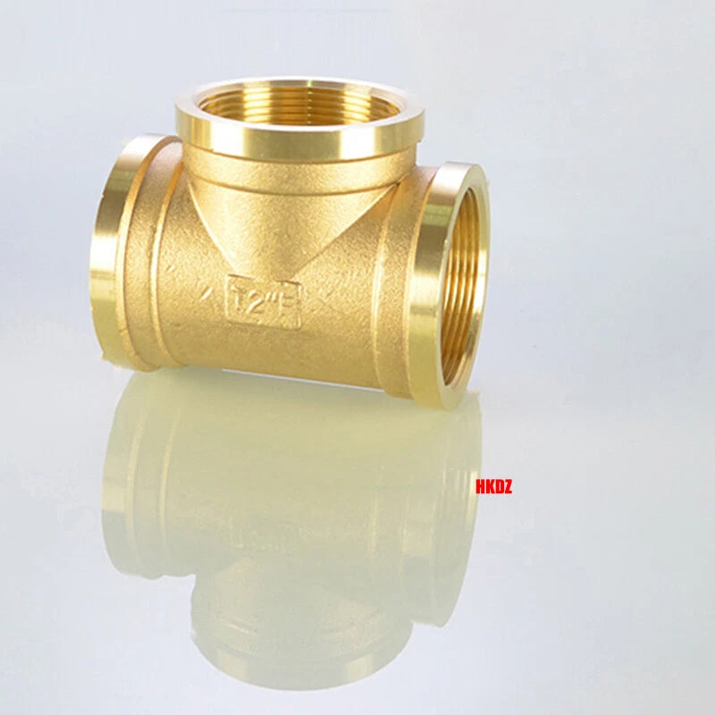 Brass T-Shape Pipe Fittings 1 2"~2" BSP Male Female Thread Tee Connector Adapter