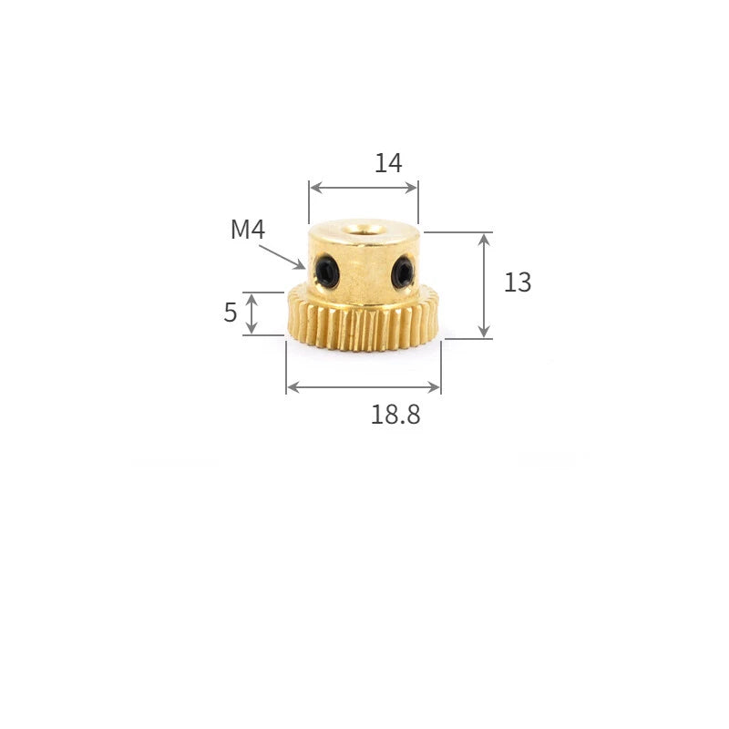 0.5/0.8 Module Worm Gear 20T-60T Teeth Brass Worm Gear Wheel & Worm Gear Shaft