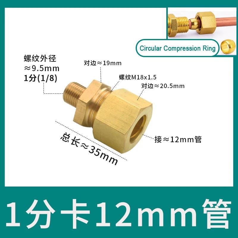 Brass Male Thread Compression Fittings – Circular, Conical & Double Ring, 1/8" to 1/2"