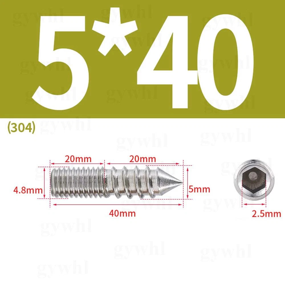 Wood To Metal Dowels Double Ended Threaded Furniture Screws M3 M4 M5 M6 8 10 M12