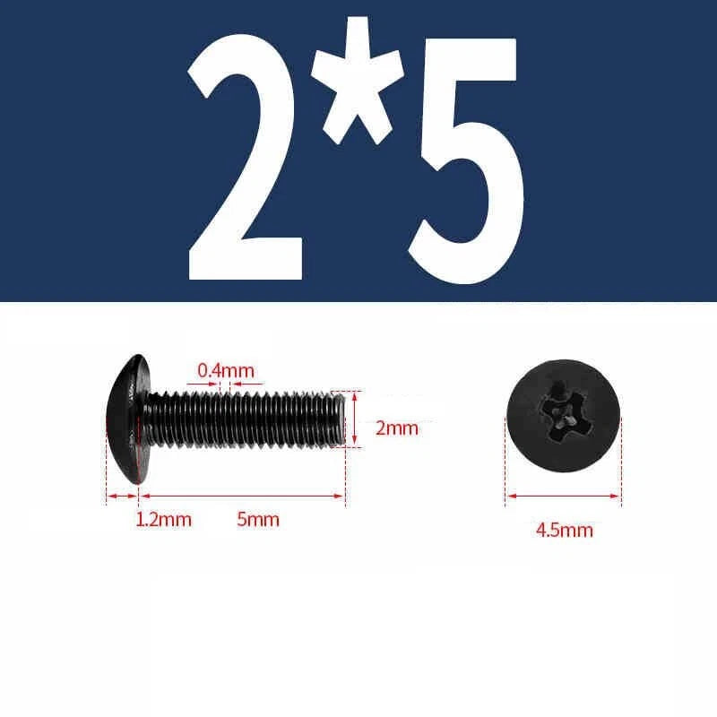 Phillips Pan Head Machine Screws — Nickel Plating & Black Zinc, M2–M6, 10 or 25 Pcs