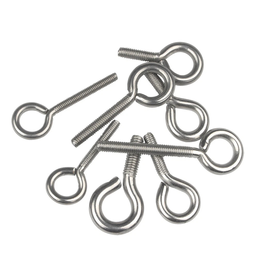 Galvanised Eye Screws Hooks Eye Bolts Closed Screws Rod Stainless Threaded Rings
