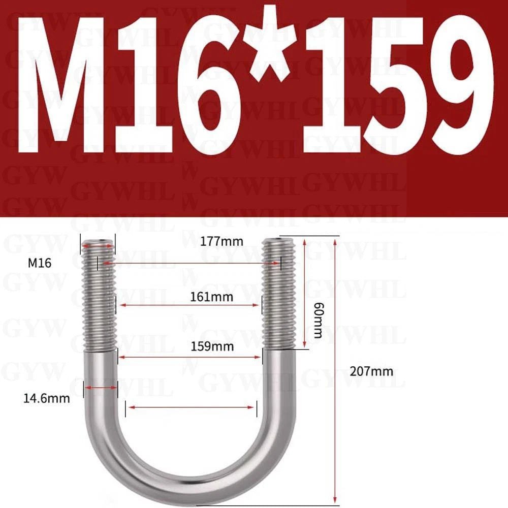 Marine Grade Round Bend U - Bolts — A2 & A4 Stainless Steel, M6 to M20 - HomeDIYer