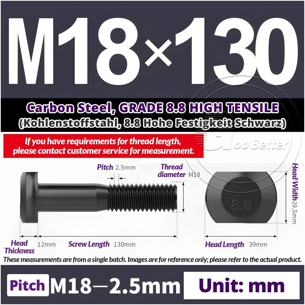 T - Slot Bolts M6 to M20 | Grade 8.8 High Tensile | T - Track Bolts 16mm–500mm - HomeDIYer