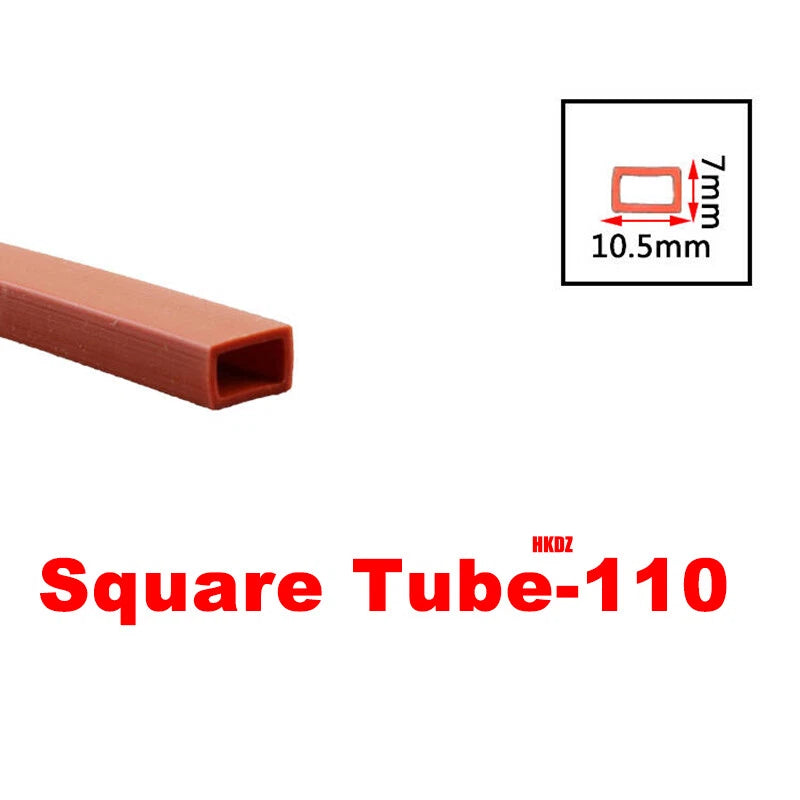 Square Silicone Rubber Hollow Tube Pipe Protector Seal Strips Width 2.5mm~108mm
