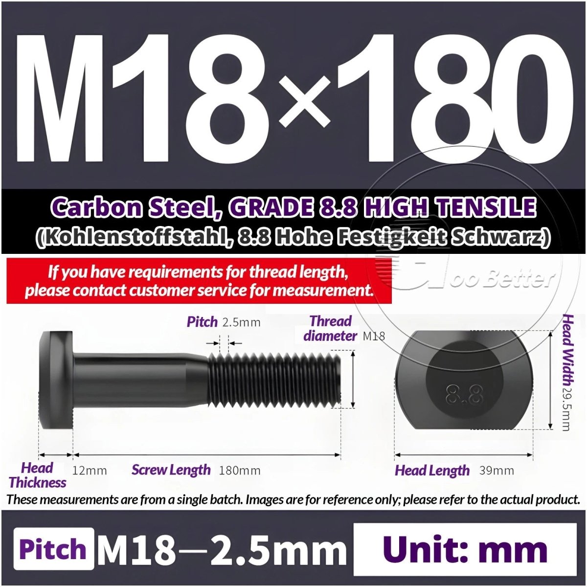 T - Slot Bolts M6 to M20 | Grade 8.8 High Tensile | T - Track Bolts 16mm–500mm - HomeDIYer