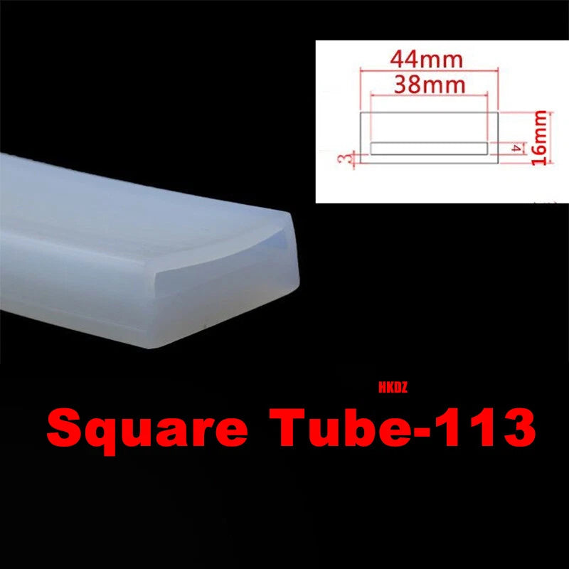 Square Silicone Rubber Hollow Tube Pipe Protector Seal Strips Width 2.5mm~108mm
