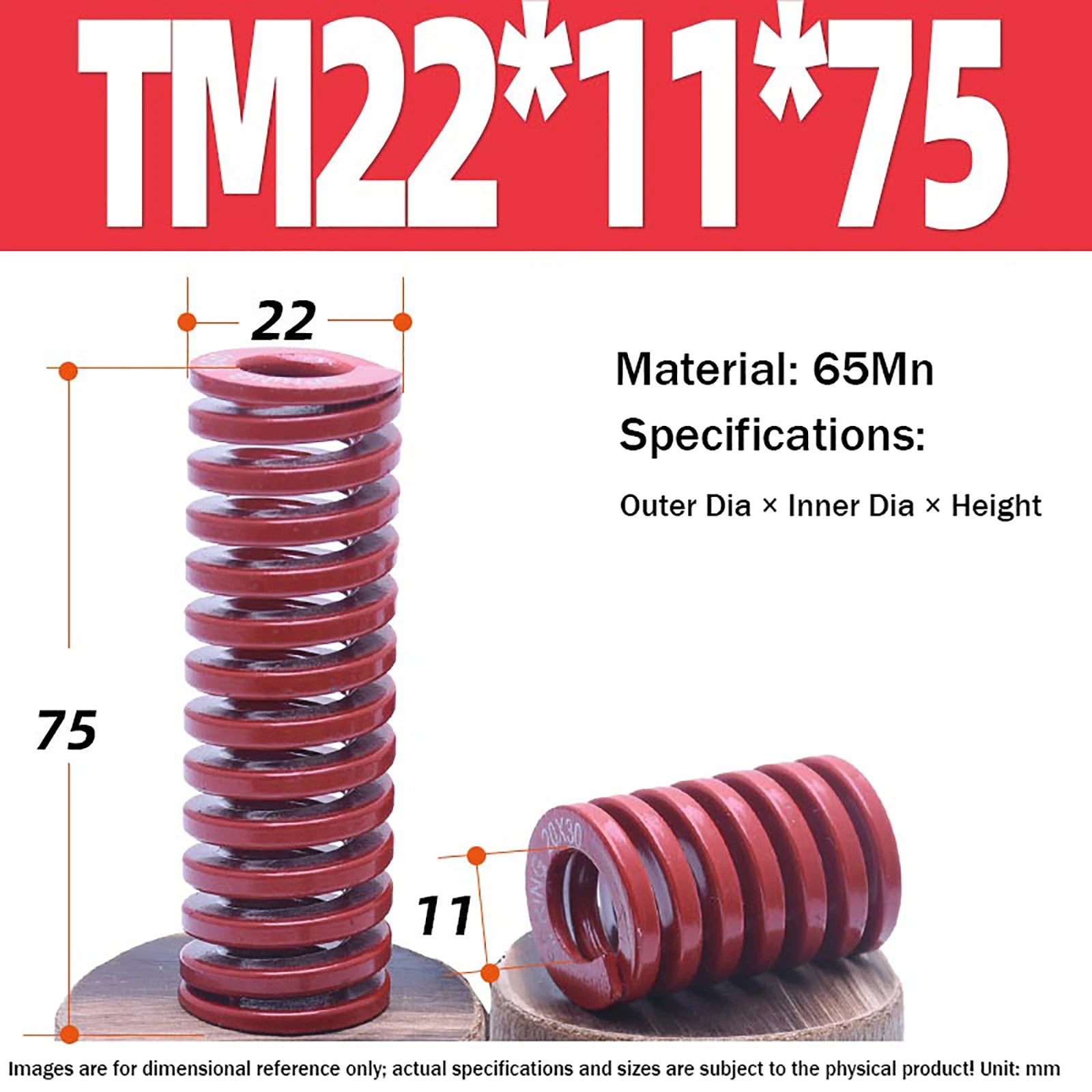 Heavy Load Duty Compression Die Spring, 8mm-50mm Diameter & Up To 400mm Long JIS