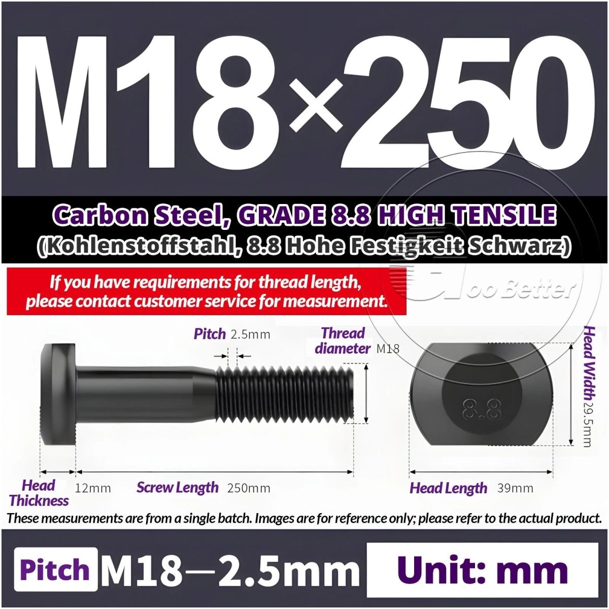 T - Slot Bolts M6 to M20 | Grade 8.8 High Tensile | T - Track Bolts 16mm–500mm - HomeDIYer