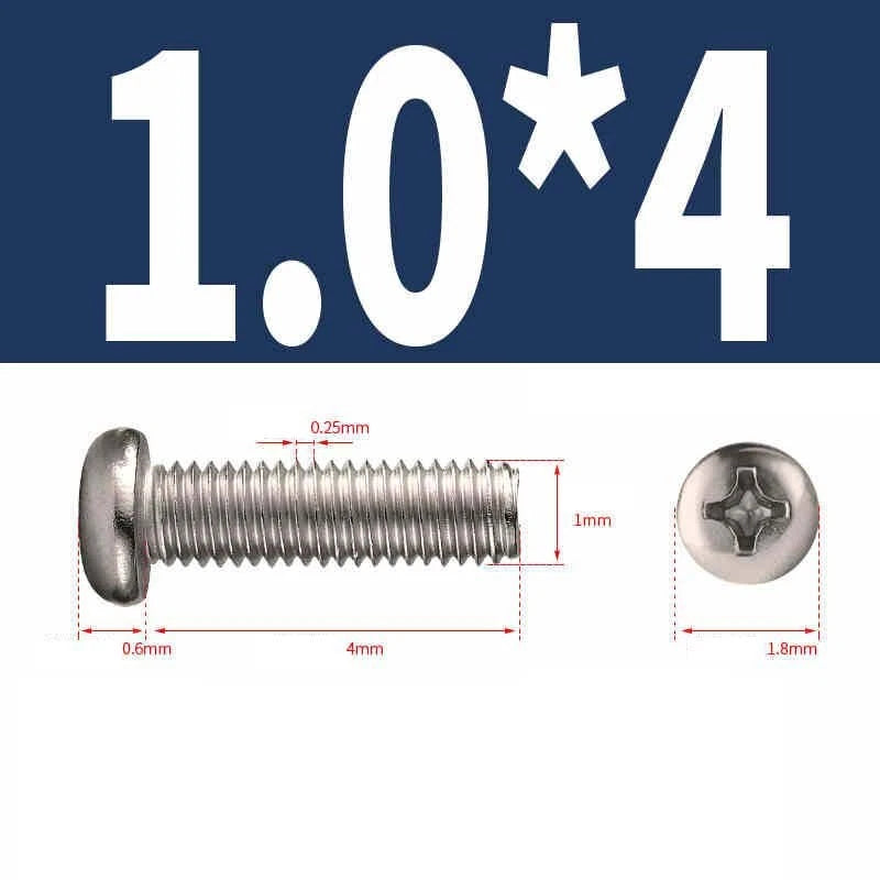 Phillips Pan Head Machine Screws M1.0–M6 | Nickel-Plated