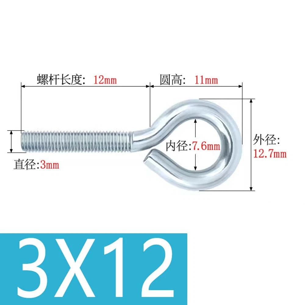 M3–M12 Galvanised Eye Screws | Metric Closed Eye Bolts & Threaded Ring Hooks