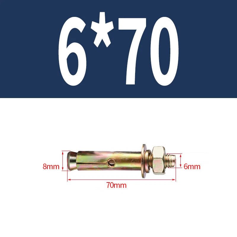 Hex Nut Expansion Sleeve Anchor Bolts — M6 to M20, Galvanized & Stainless Steel - HomeDIYer
