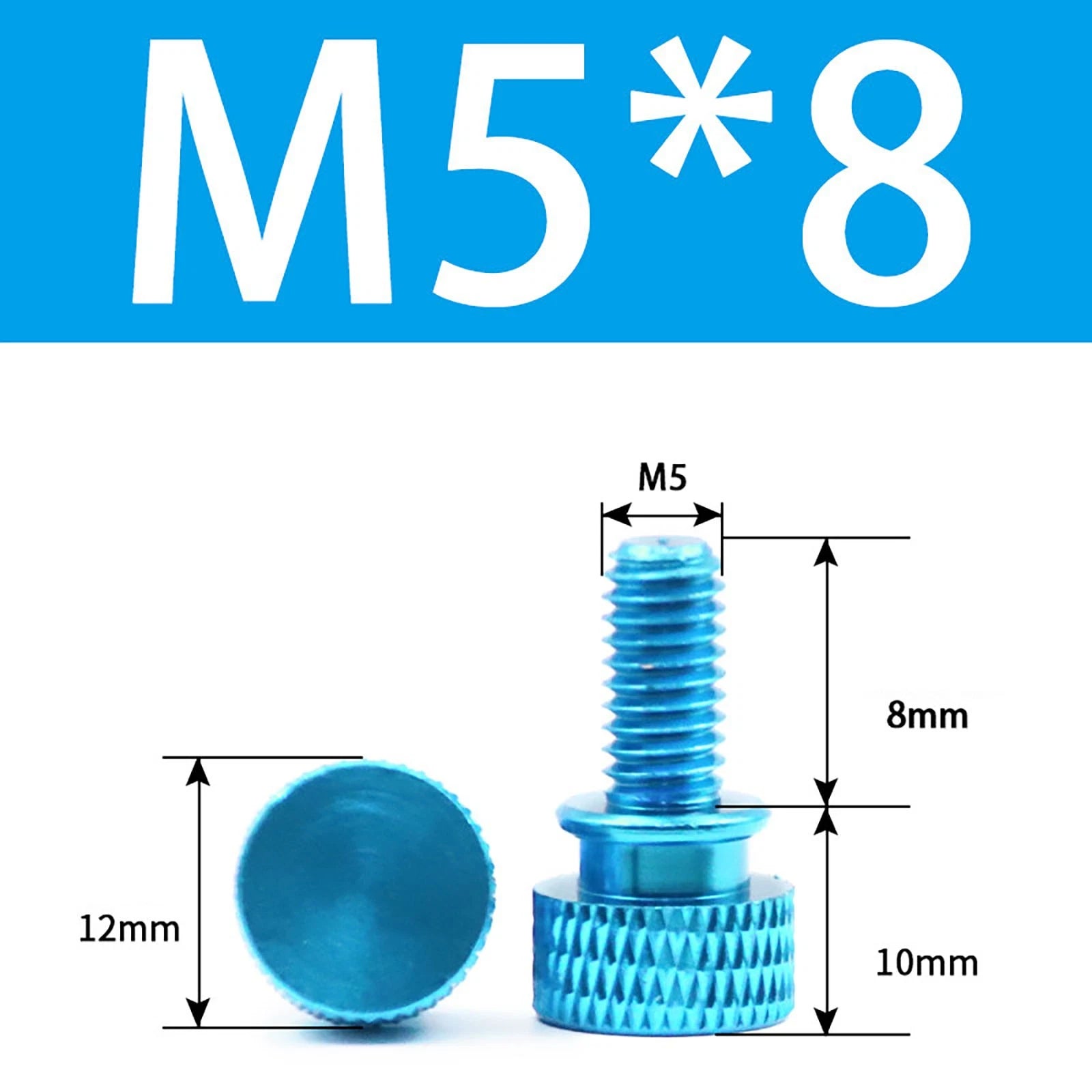 Aluminum Thumb Screws M5 M6 Knurled Hand Bolts Anodized PC Case Hobby DIY Stock