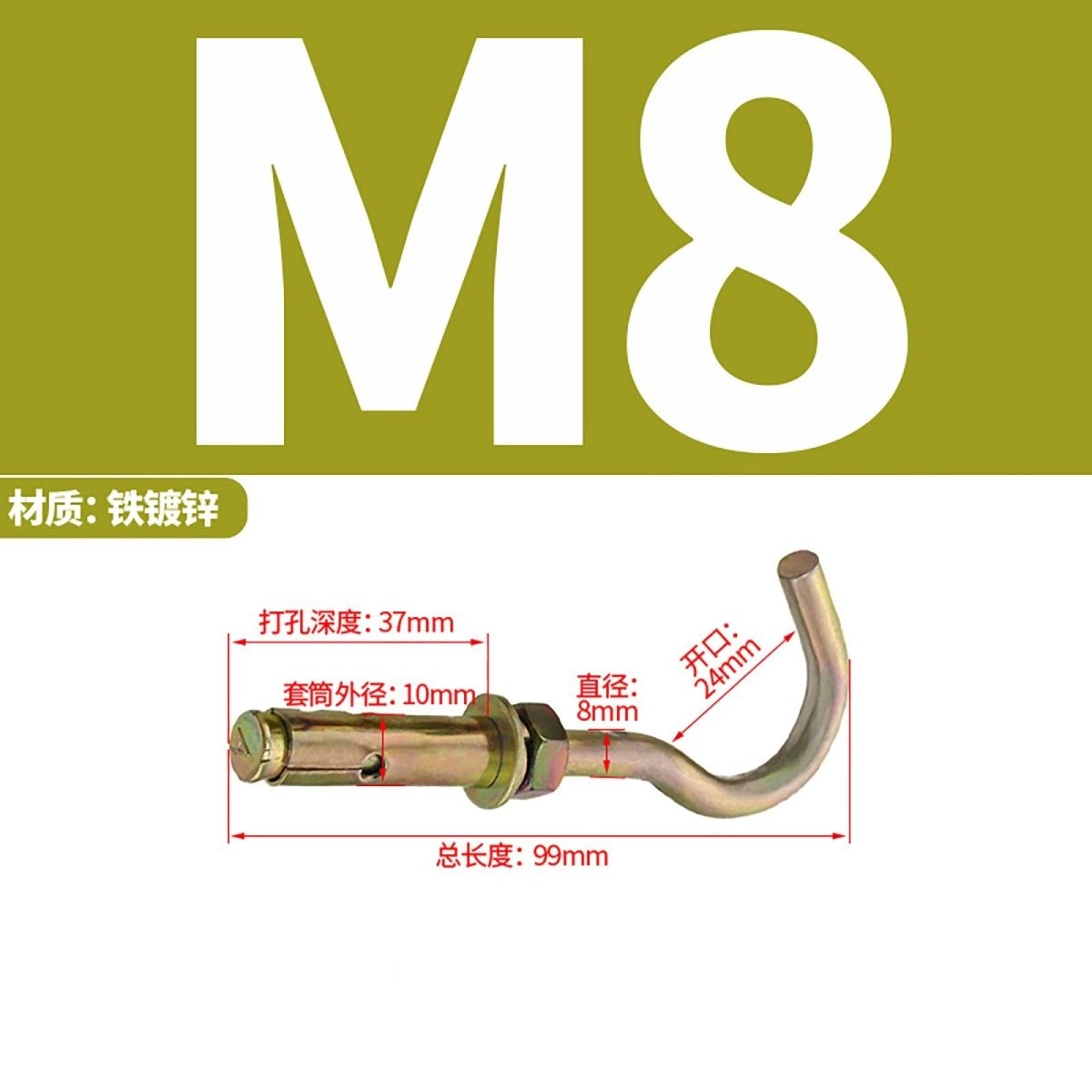 Heavy Duty Eye Bolt Shield Anchor Expansion Bolts — Closed Hook, Eye & Triangular Head - HomeDIYer