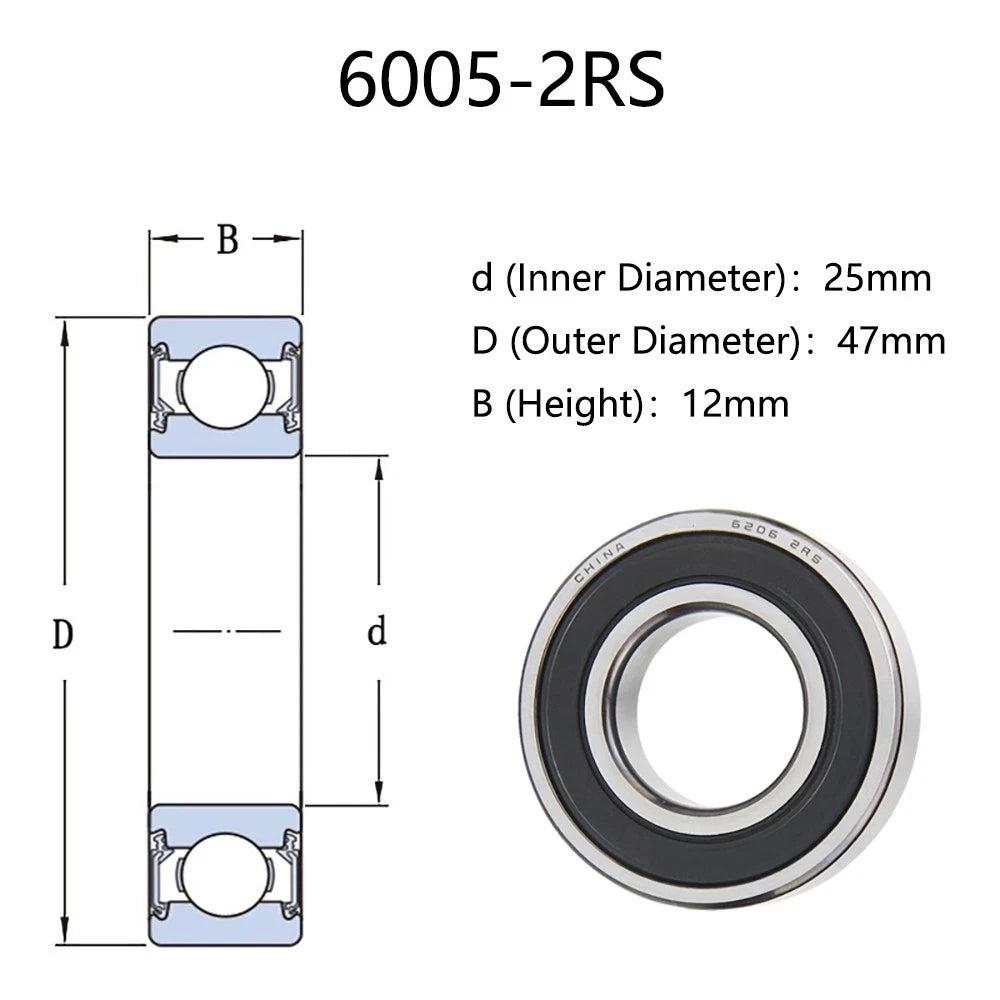 6000 6001 6002 6003 6004 6005 6006 2RS Rubber Sealed Ball Bearings All Sizes