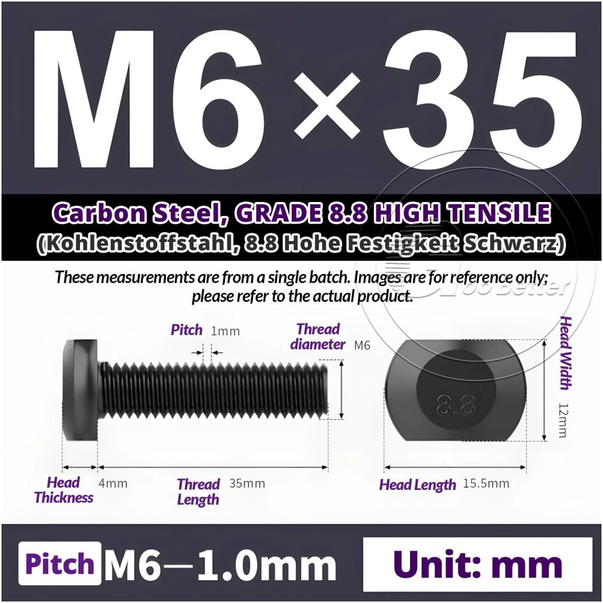T - Slot Bolts M6 to M20 | Grade 8.8 High Tensile | T - Track Bolts 16mm–500mm - HomeDIYer