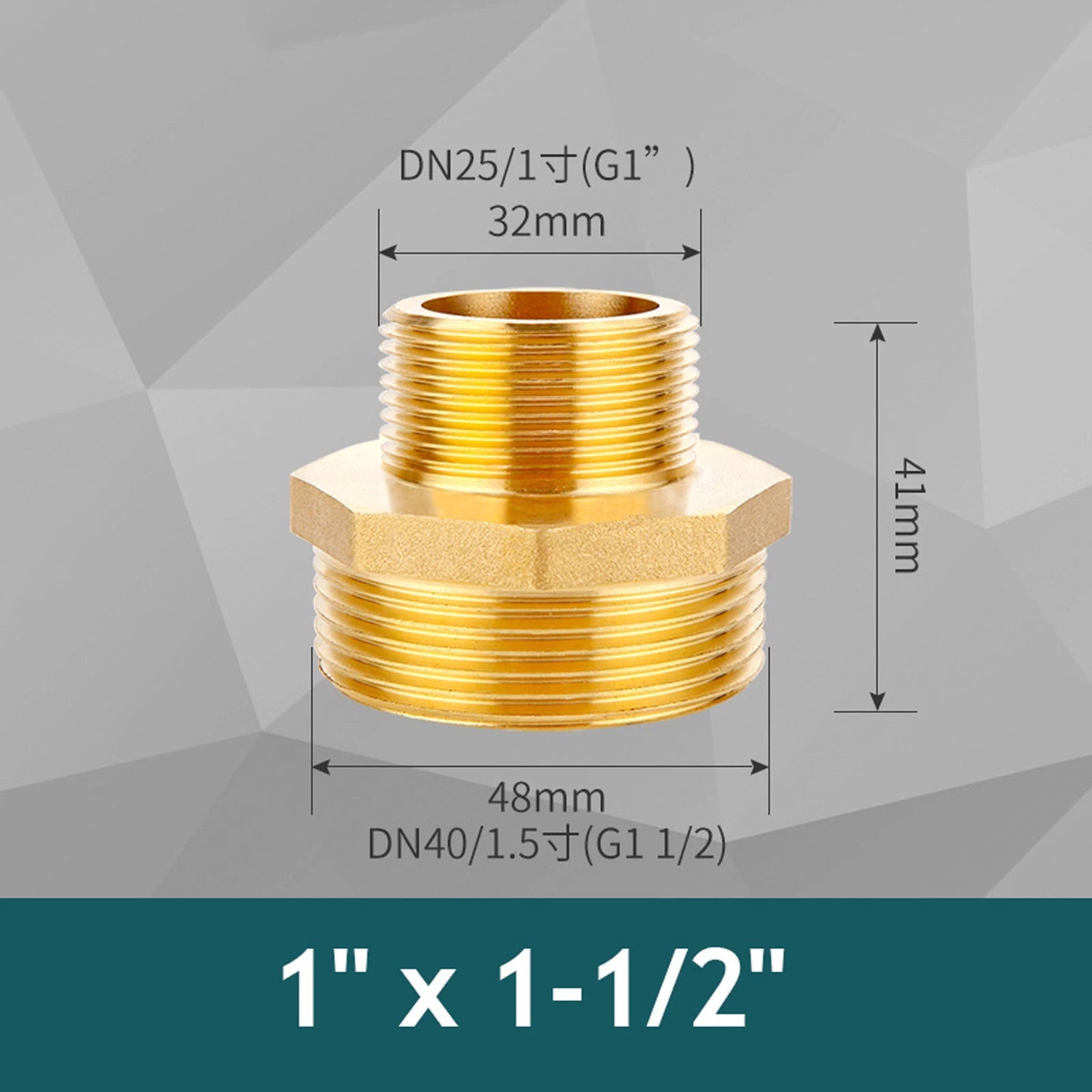 Brass BSP Male Hex Nipple Pipe Fitting — Equal & Reducing Threaded Connector
