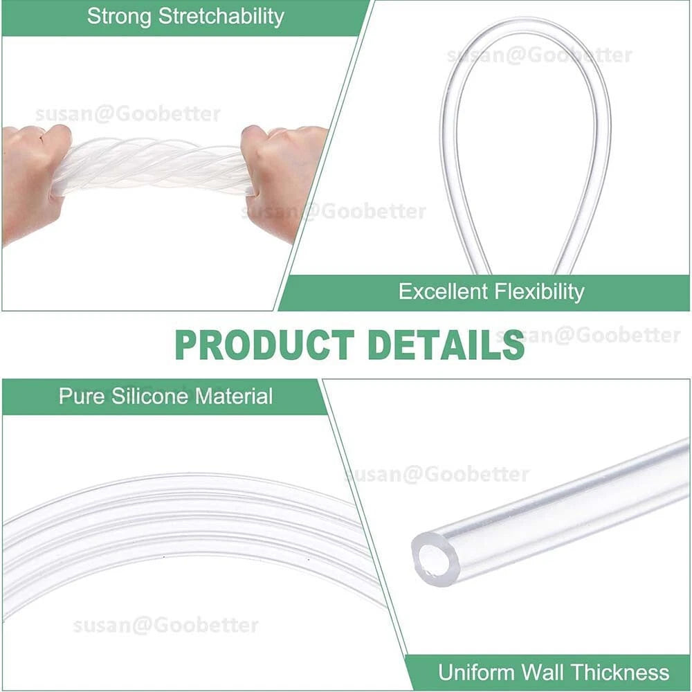 Clear Silicone Tubing — Food Grade Flexible Rubber Hose for Beer, Water & Medical Use | 0.3–50mm ID