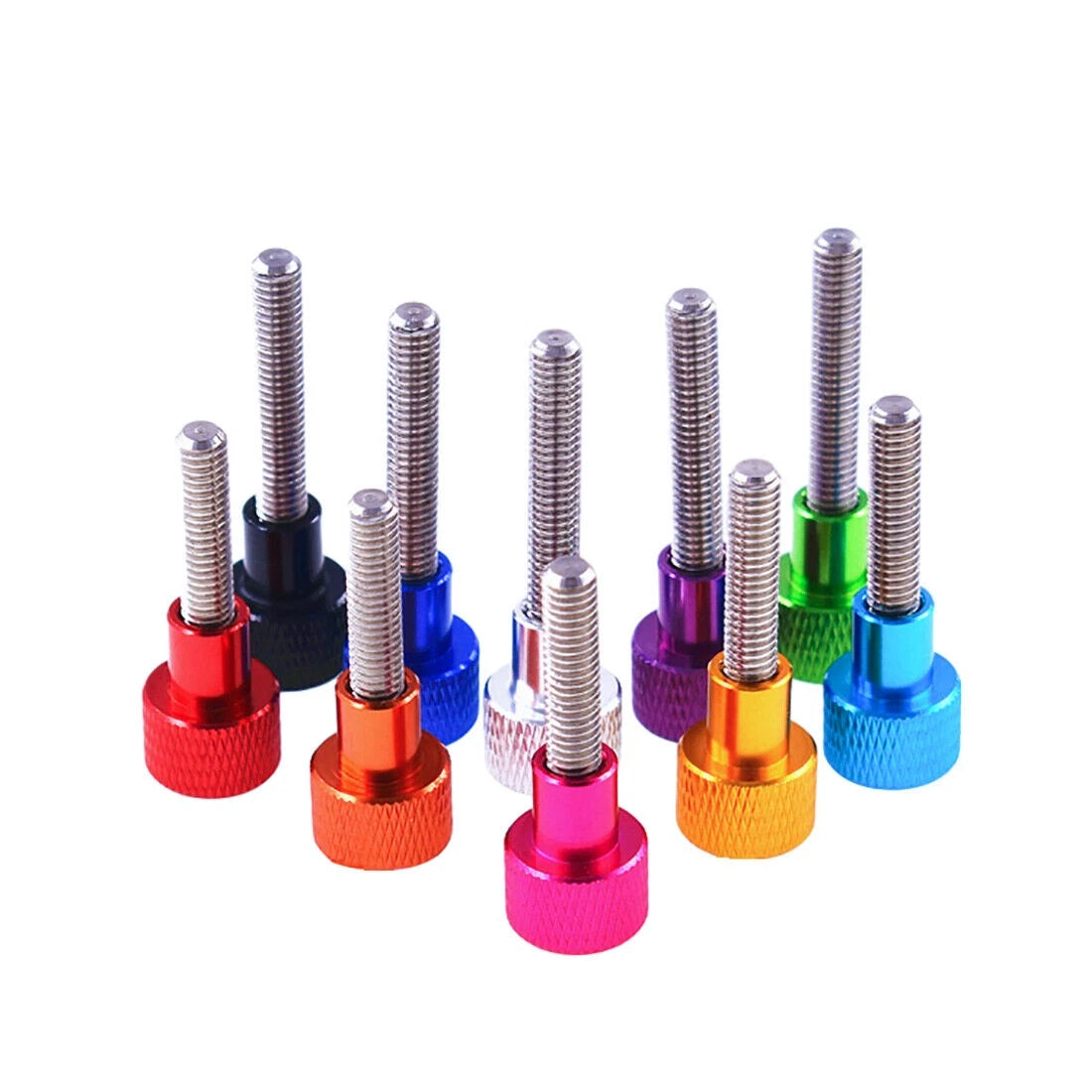 M6 Knurled Thumb Screws Aluminium + Stainless Steel Hand Tighten Grip Knob Bolts