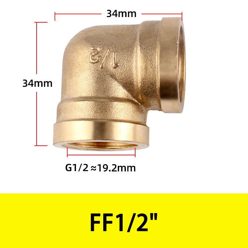 BSP Brass Tee Fitting – 90° Equal Tee Pipe Connector, Female & Male Thread, 1/8" to 1/2"