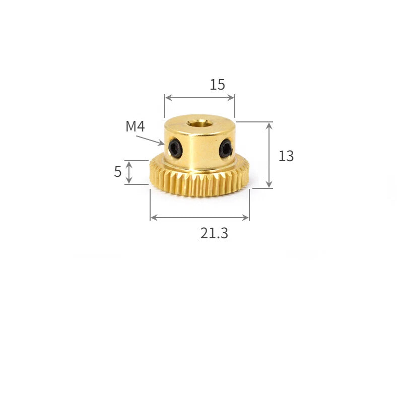 0.5/0.8 Module Worm Gear 20T-60T Teeth Brass Worm Gear Wheel & Worm Gear Shaft
