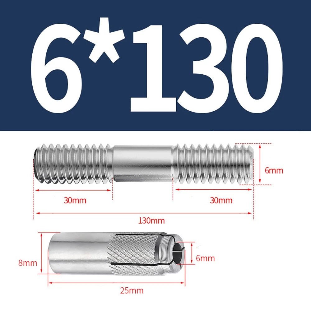 Stainless Steel A4 Expansion Bolts Threaded Stud Rod M6–M12 Extra Long - HomeDIYer