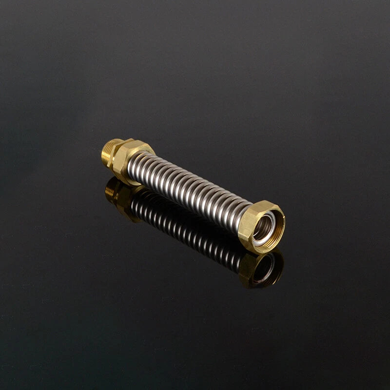 Corrugated Flexible Water Supply Hose with Brass Fittings — 1/2", 3/4", 1" | Hot & Cold