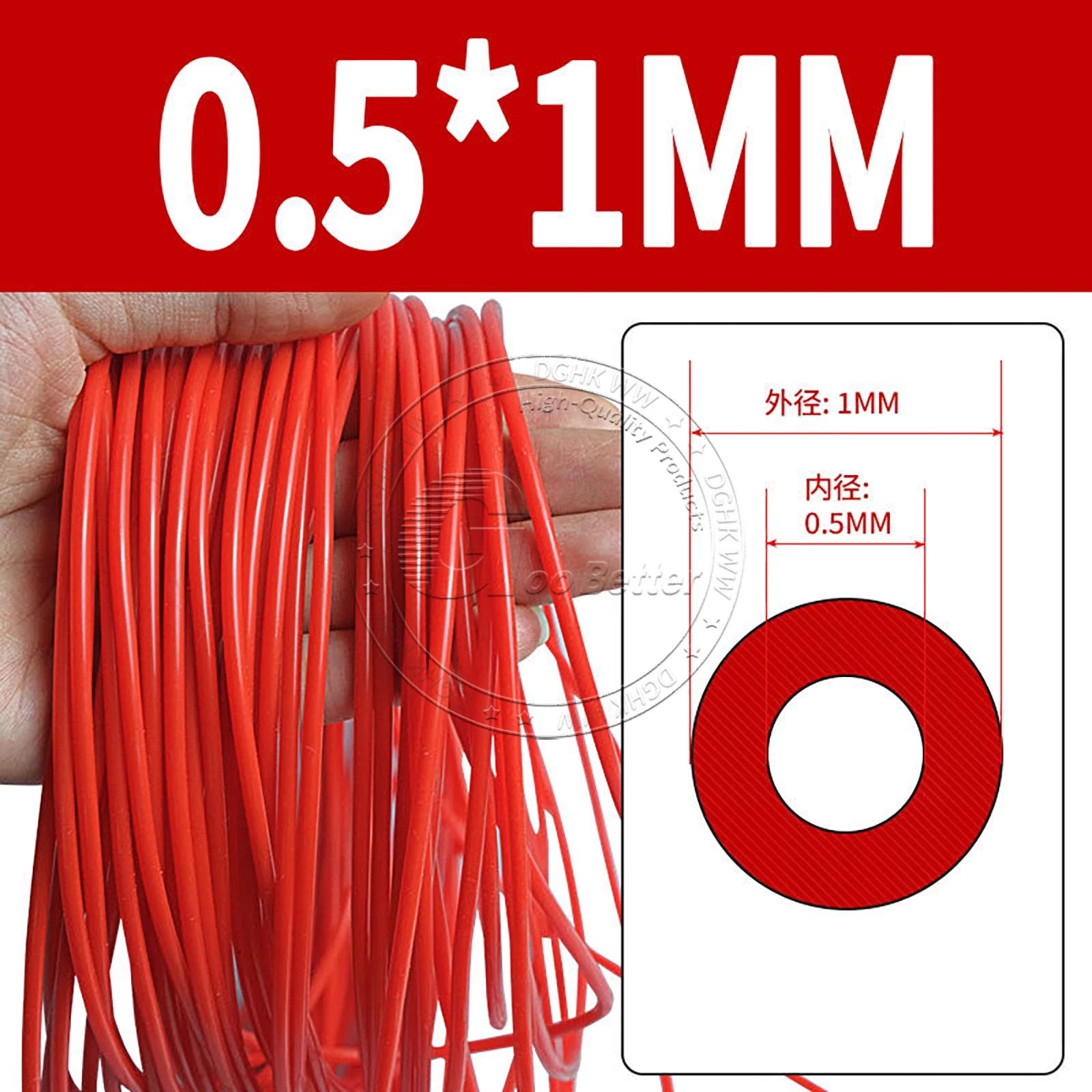 Red Food Grade Silicone Capillary Tube — ID 0.3mm to 4mm, 10 Meter