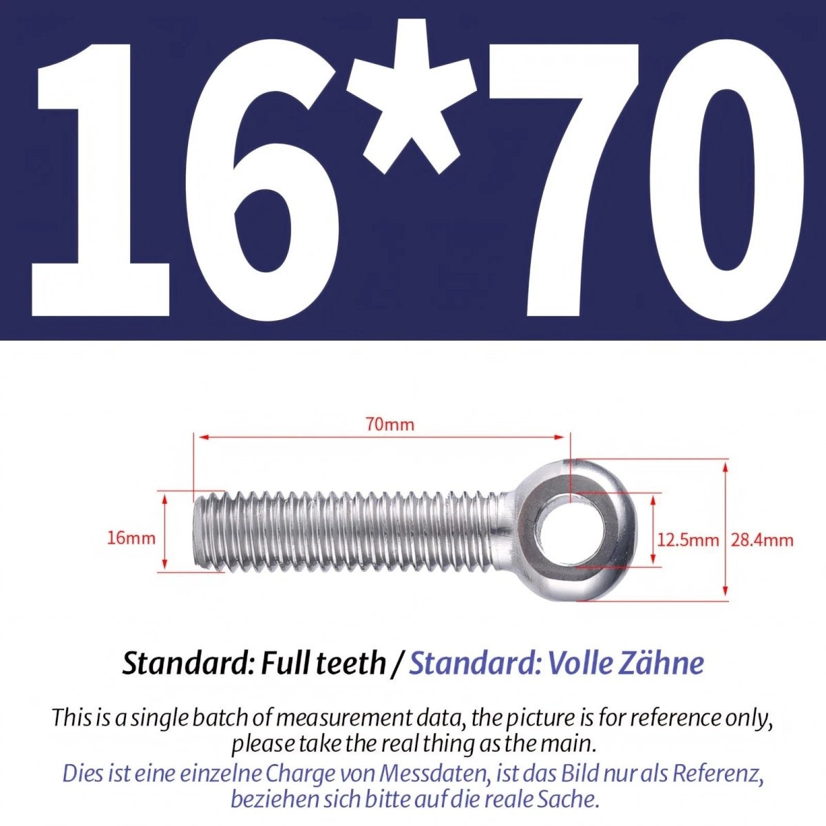M16 M18 Stainless Steel A2 Eye Bolts – Threaded Ring for Catenary Wire & Hanging - HomeDIYer