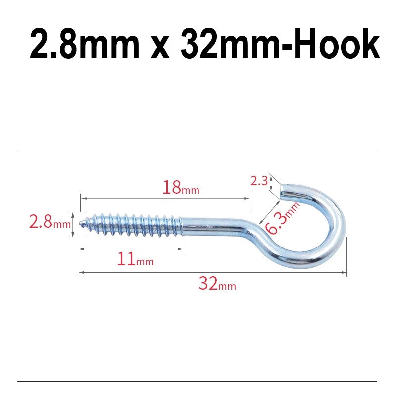 Screw-In Hooks & Eye Hooks — Galvanized, Nickel, Copper & Stainless, 1.1mm–8.6mm